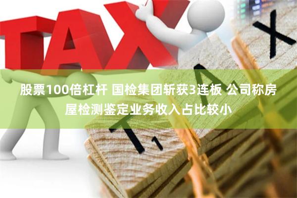 股票100倍杠杆 国检集团斩获3连板 公司称房屋检测鉴定业务收入占比较小