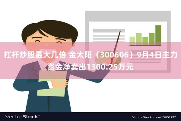 杠杆炒股最大几倍 金太阳（300606）9月4日主力资金净卖出1300.25万元