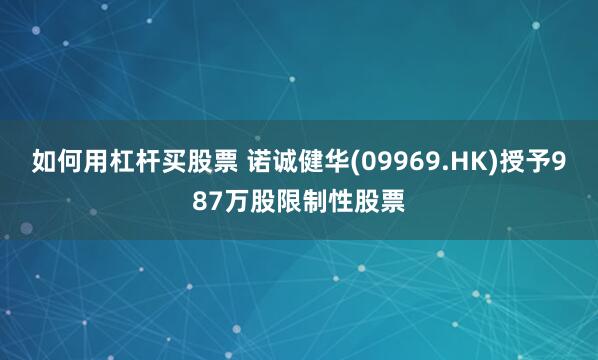 如何用杠杆买股票 诺诚健华(09969.HK)授予987万股限制性股票