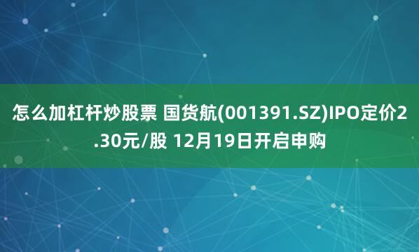 怎么加杠杆炒股票 国货航(001391.SZ)IPO定价2.30元/股 12月19日开启申购