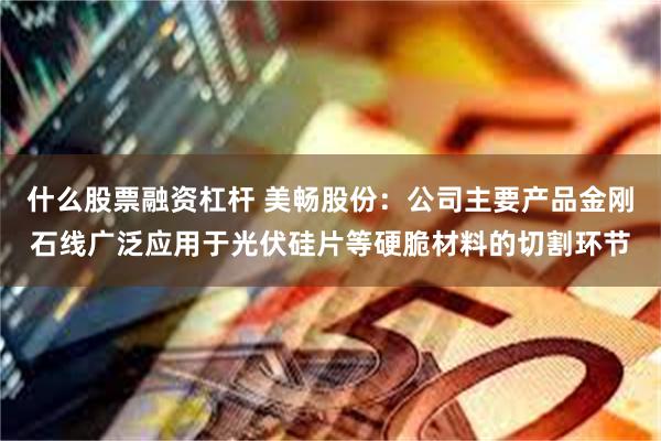 什么股票融资杠杆 美畅股份：公司主要产品金刚石线广泛应用于光